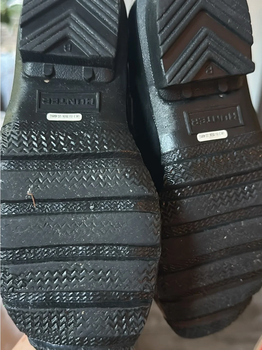 Hunter Black Rubber Rain Boot - Logo Detail